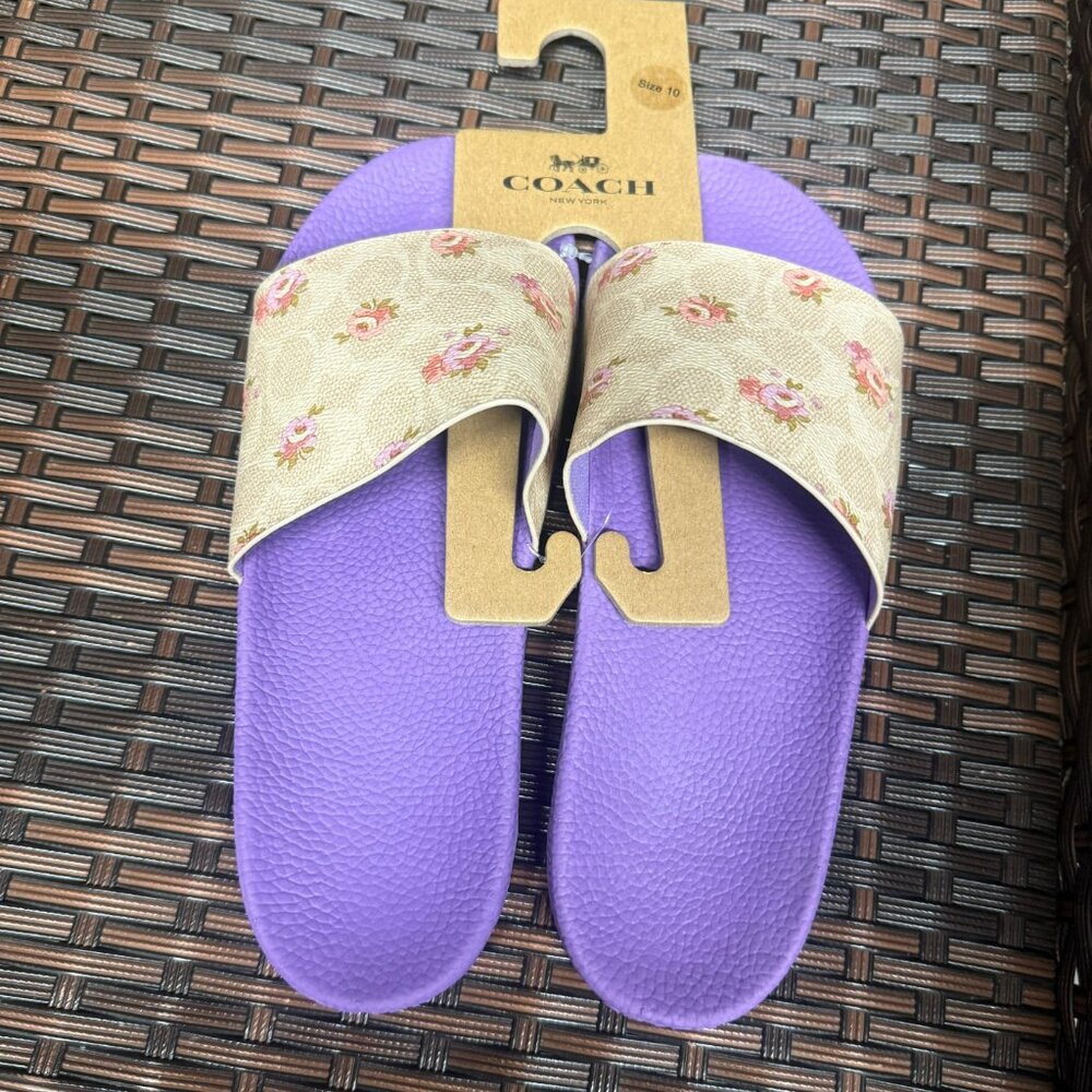 coach Udele Sport Slide In Signature Canvas With Floral Print car30 - Picture 2 of 4